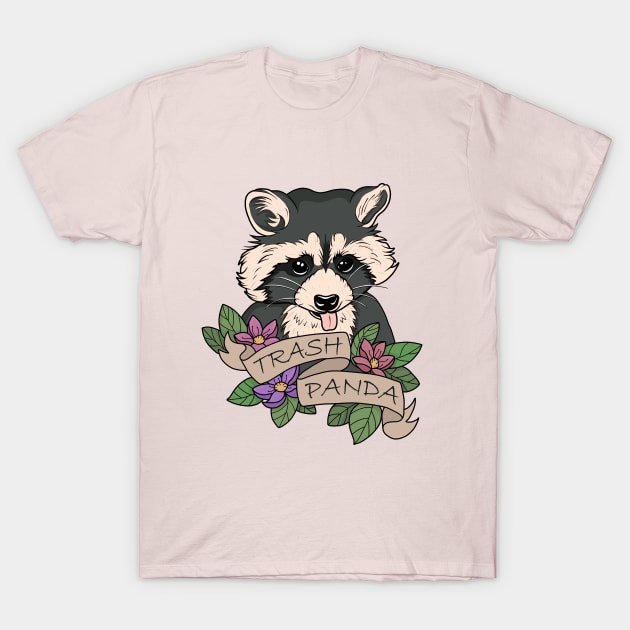 Raccoon - Trash Panda T-Shirt by valentinahramov